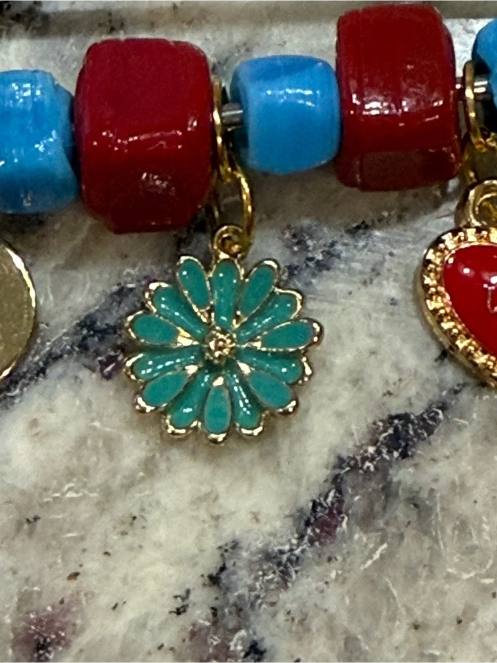 Protect your Peace Limited Edition Handcrafted Red Turquoise Charm Safety Pin